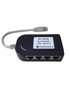 AMP786 Multiplexador pasivo 1 entrada/8 salidas RJ45 Cat.6 con latiguillo Cat.6 1 metro (ICT-2)