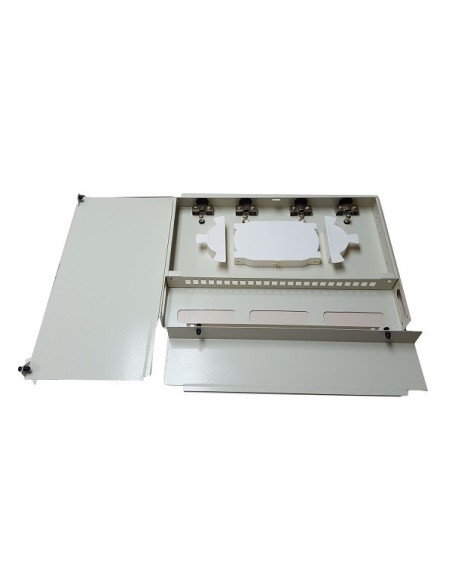AMP937/1 Bandeja fija para rack 19" 4p Entrada/Salida, capacidad 24 fusiones + 24 adap. SC (no incl.) 443x300x45mm