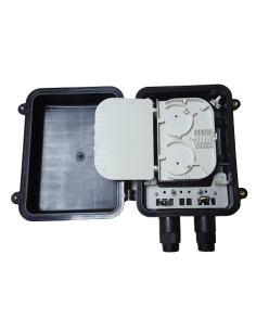 AMP930 Caja exterior IP68 2p Entrada/Salida, capacidad 18 fusiones (Máximo 30 fusiones) negra medidas 285x200x90mm