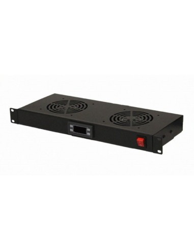 AMP632 Conjunto 2 ventiladores rack 19" termostato on/off