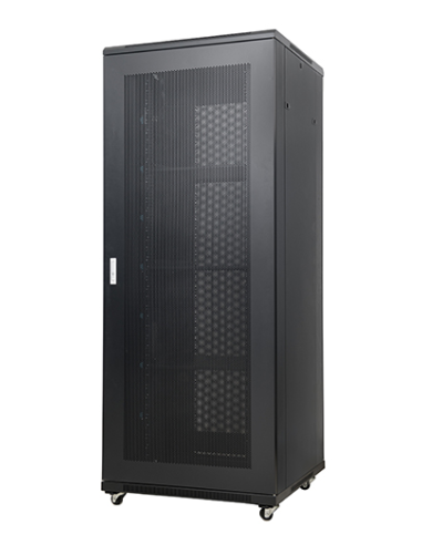 AMP611 42U 19-inch Server Cabinet. Measures: 42Ux800x1000mm with two cable management, grille door and 4 fans