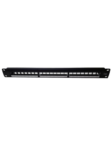 AMP672 Panel de parcheo integrado 19" Cat.6 UTP 24 puertos 1 U dual 180º bastidor trasero
