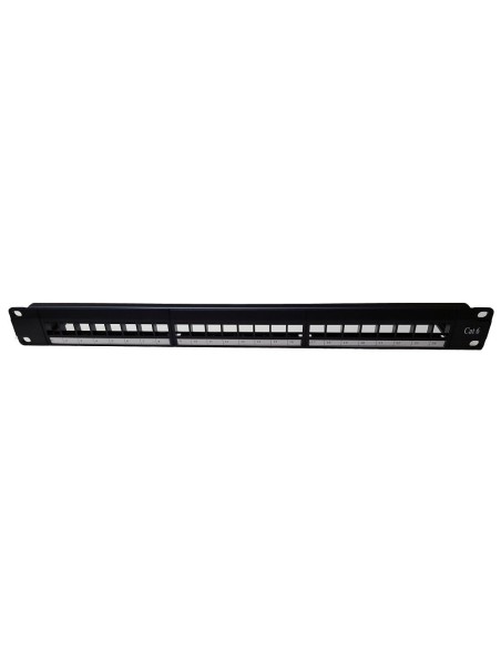 AMP672 Panel de parcheo integrado 19" Cat.6 UTP 24 puertos 1 U dual 180º bastidor trasero