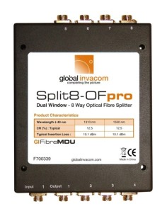 Répartiteur optique 1 entrée et 8 sorties Global Invacom