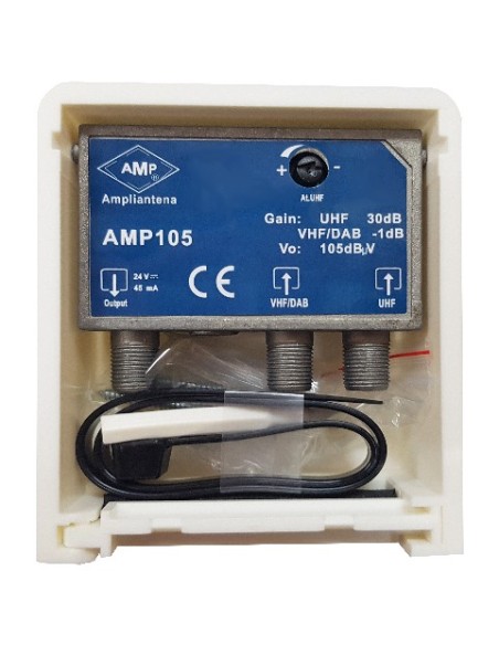 Amplificador de mástil 2E 0dB VHF+DAB/30dB UHF "LTE700"