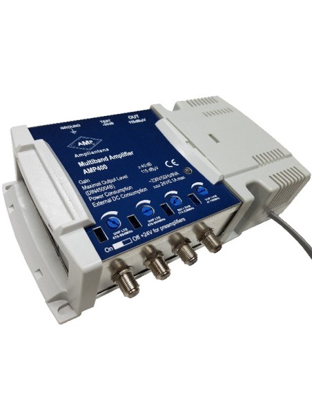 Multiband amplifier 4 inputs 40 dB (BI + FM/BIII + DAB/ UHF LTE700/ UHF LTE700)