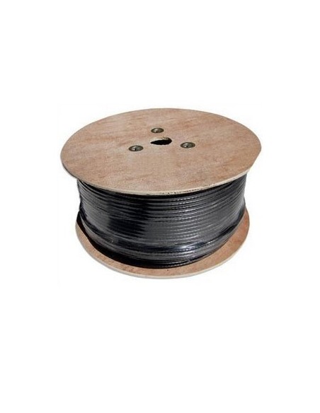 AMP908 Cable coaxial troncal RG11 CU/CU bobina de madera 300 metros negro