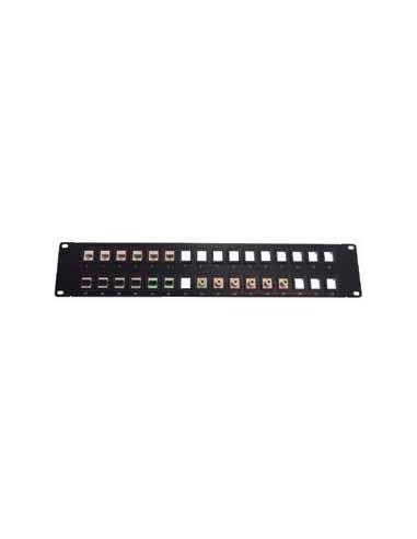 AMP686 Panel multimedia 19" vacío para 32 puertos keystone 2U negro 