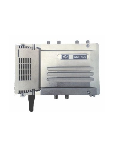 AMP406 Central blindada cubierta zamak 4 Entradas/40dB (BI+FM/BIII+DAB/2 UHF) 128dBuV "LTE"