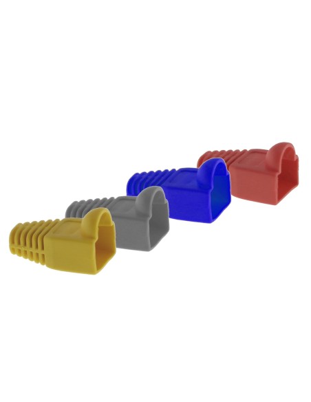 AMP740 Capuchón PVC para conector RJ45 macho (gris, amarillo, rojo, azul)