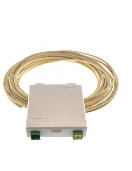 AMP828 Conjunto pigtail dúplex reforzado pre-conectorizado 30 metros con caja terminal + 2 adaptadores SC/SC APC