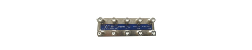 Derivadores blindados 5-2500 MHz conexión frontal "F"